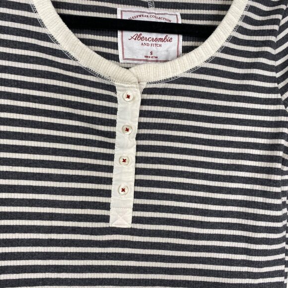 Abercrombie Fitch Sleepwear Collection Pajama Set Henley Ribbed Striped Size S - Picture 4 of 16